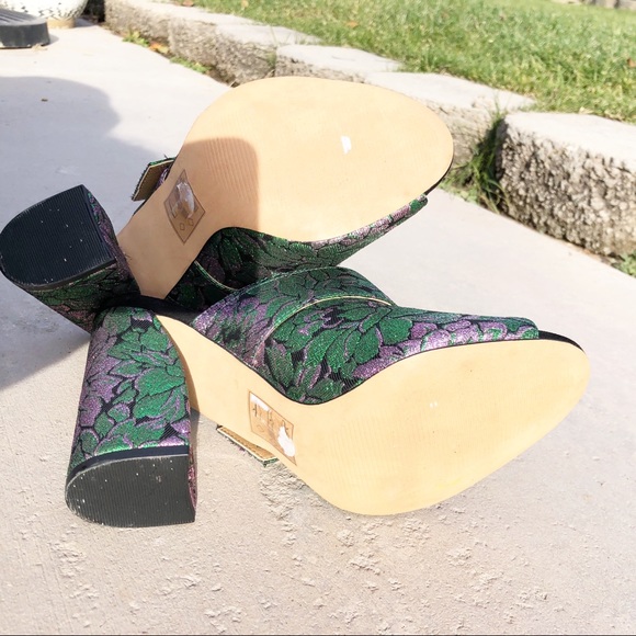 ASOS Flower Heeled Mules Buckle Rhinestone - Picture 7 of 12